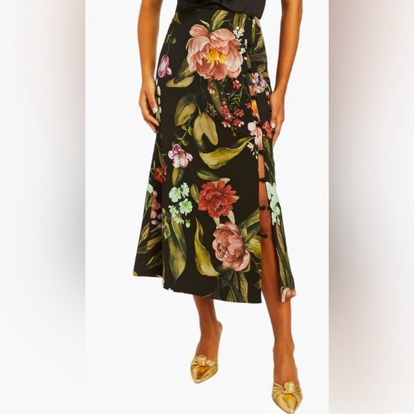 MESTIZA Althea Crepe Floral Print Midi A-Line Skirt - Picture 14 of 16